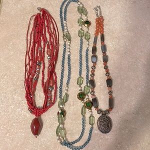 3 Costume Jewelry Necklaces . 2 from Pier 1 and 1 from Target